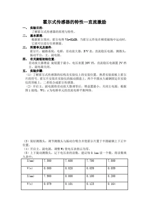 霍尔式传感器的特性