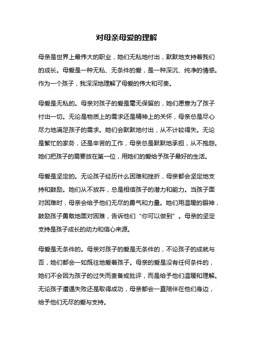 对母亲母爱的理解