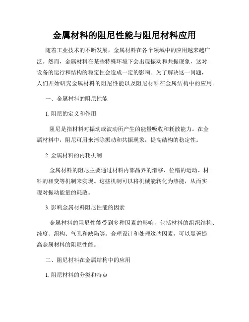 金属材料的阻尼性能与阻尼材料应用