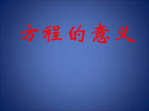 《方程的意义》PPT课件