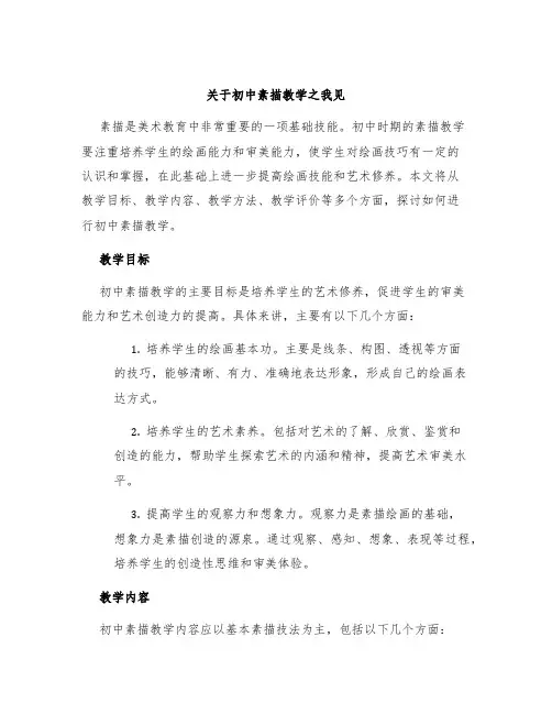 关于初中素描教学之我见