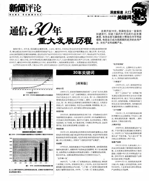 通信30年重大发展历程