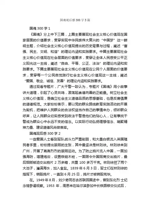 国魂观后感300字5篇_观后感_