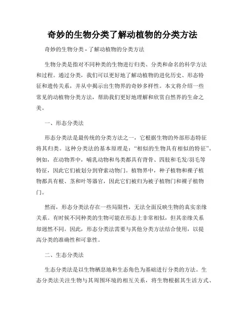奇妙的生物分类了解动植物的分类方法