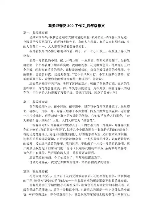 我爱迎春花300字作文_四年级作文