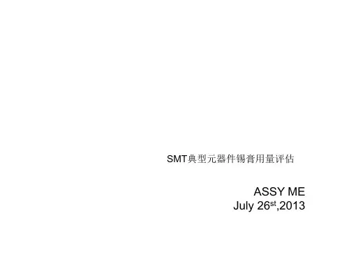 SMT典型元器件锡膏用量评估