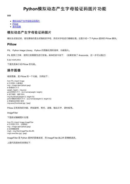 Python模拟动态产生字母验证码图片功能