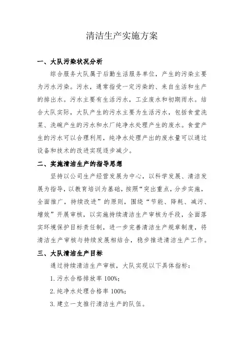 清洁生产实施方案