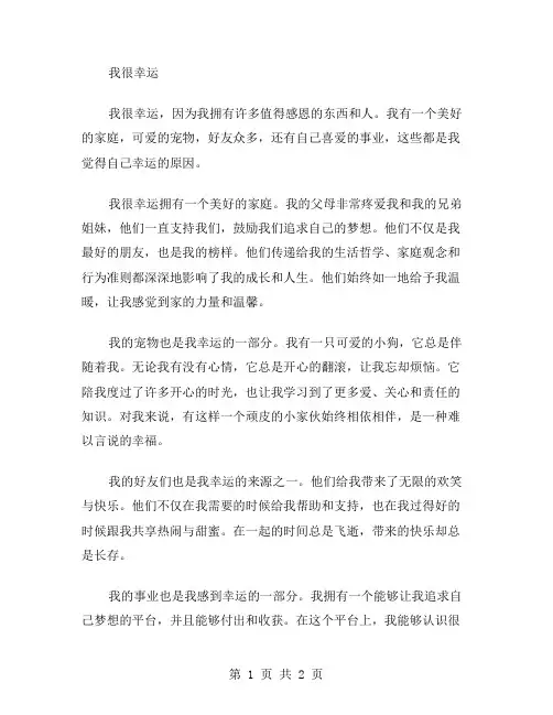 我很幸运作文范文