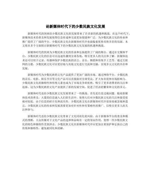 论新媒体时代下的少数民族文化发展