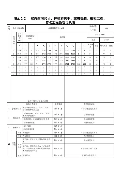 住宅工程质量分户验收资料数据自动计算填写