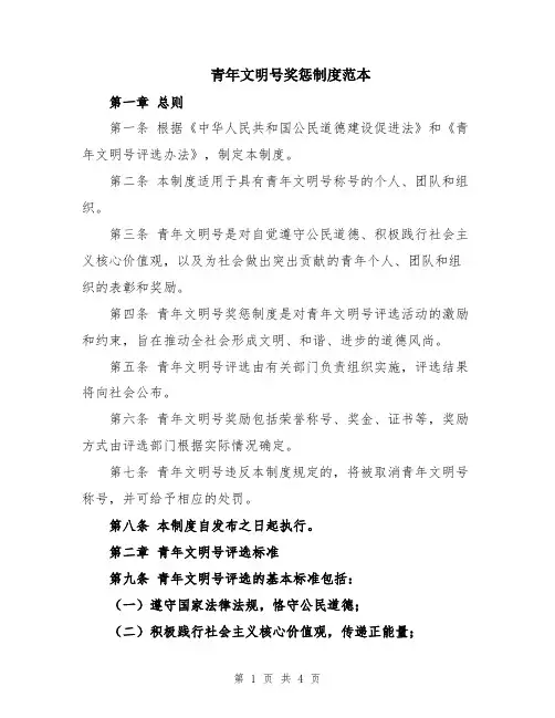 青年文明号奖惩制度范本