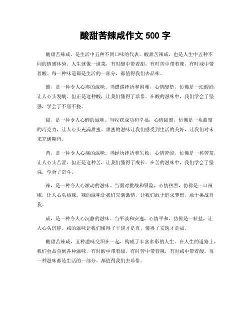 酸甜苦辣咸作文500字