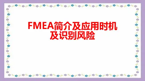 FMEA简介及应用时机及识别风险