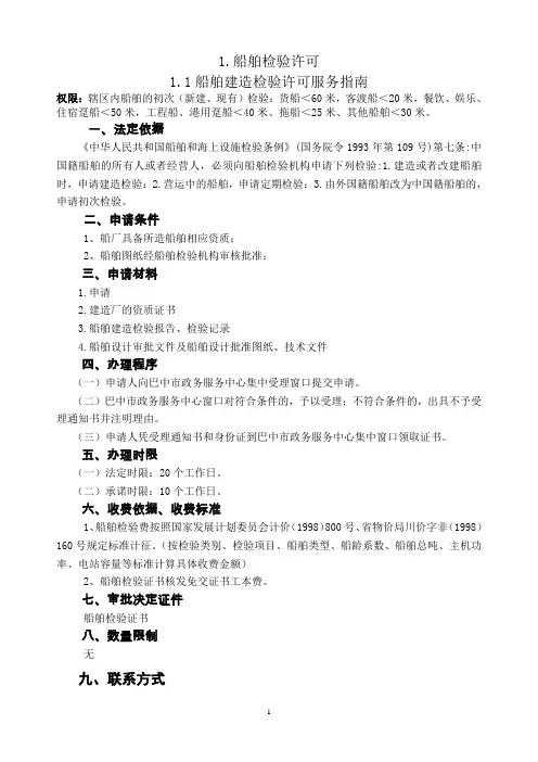 1.船舶检验许可