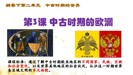 高中历史统编版(2019)中外历史纲要下第3课中古时期的欧洲(共30张ppt)