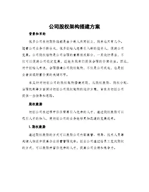 公司股权架构搭建方案