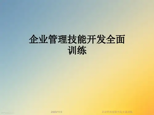 企业管理技能开发全面训练