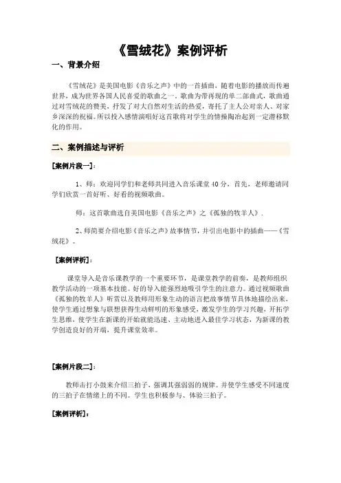 雪绒花案例评析