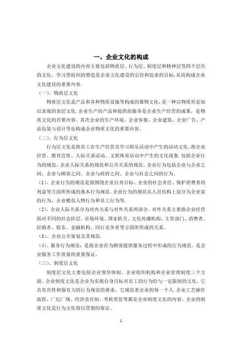 企业文化的构成