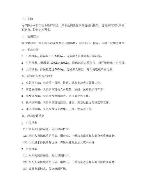 盐酸泄露应急预案