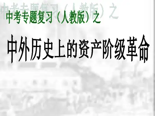 初中历史   中外历史上的资产阶级革命 人教版精品课件