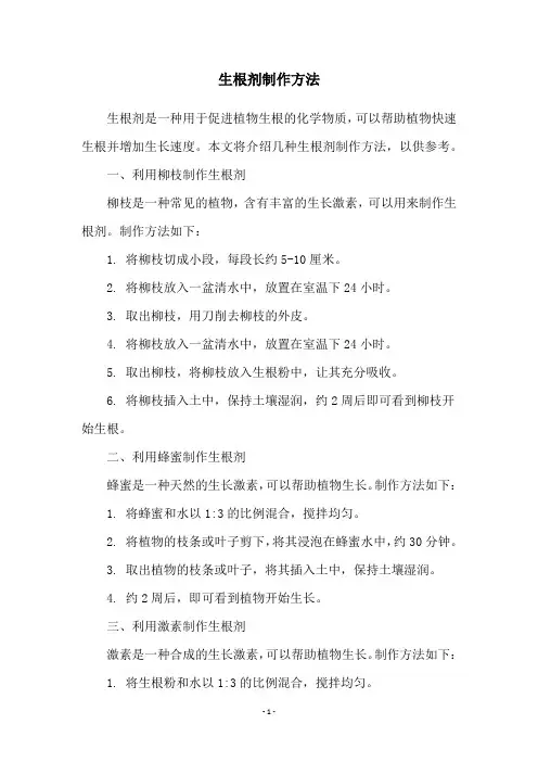 生根剂制作方法
