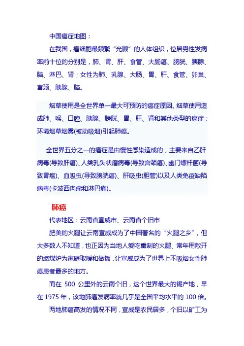 中国癌症地图