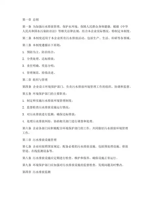 污水排放环境管理制度范本