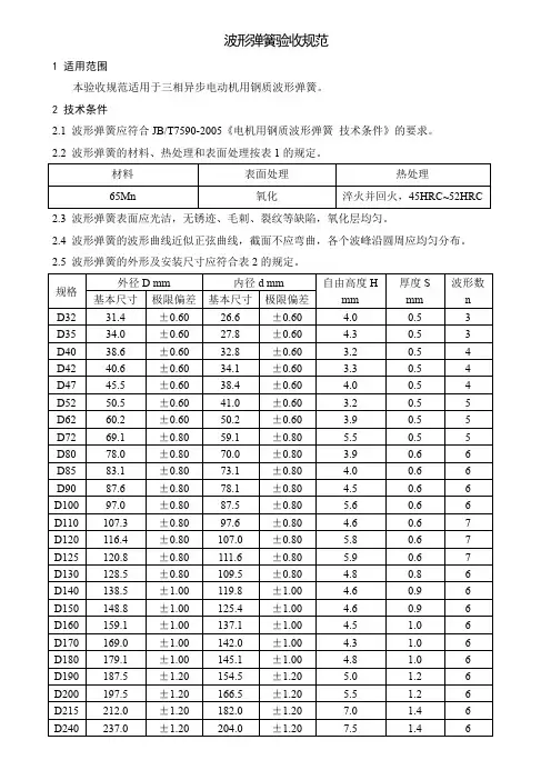 波形弹簧验收规范