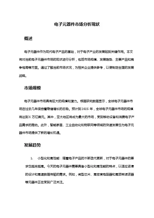 2024年电子元器件市场分析现状