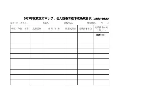 最新-2018年度教师教育教学成果统计表 精品