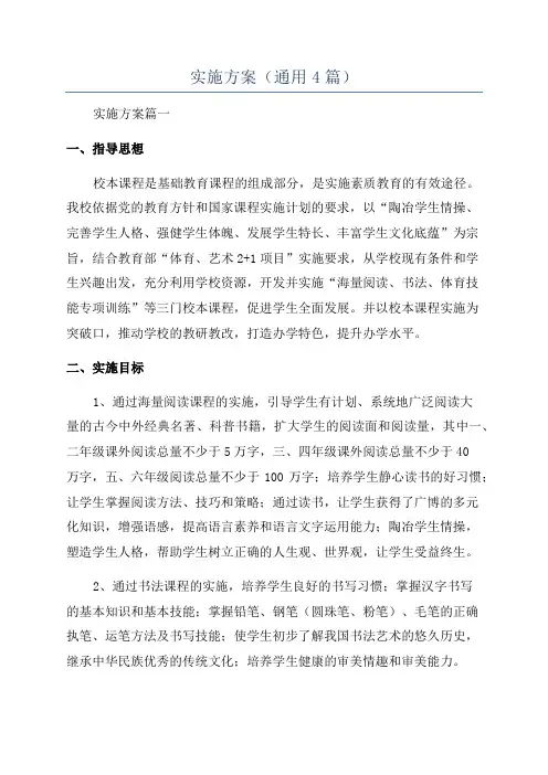 实施方案(通用4篇)