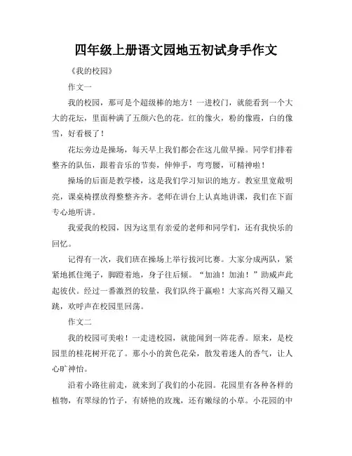 四年级上册语文园地五初试身手作文