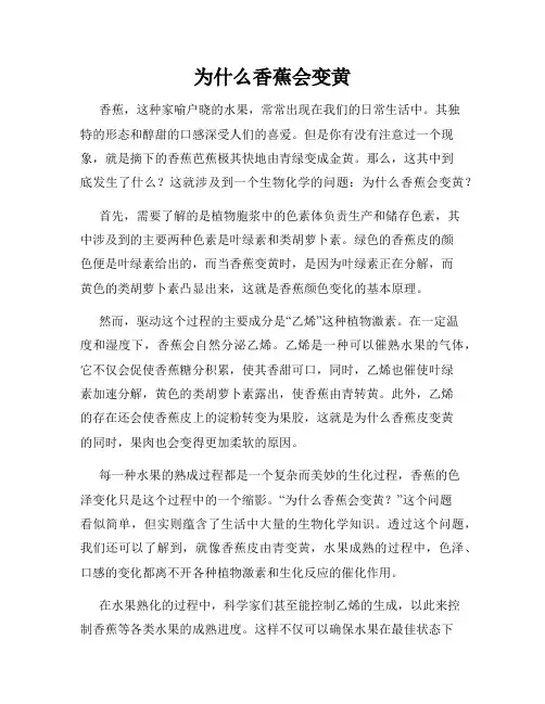 为什么香蕉会变黄