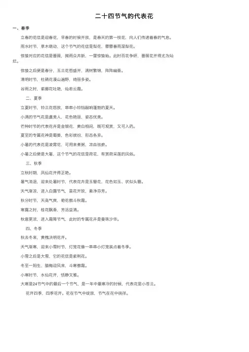 二十四节气的代表花