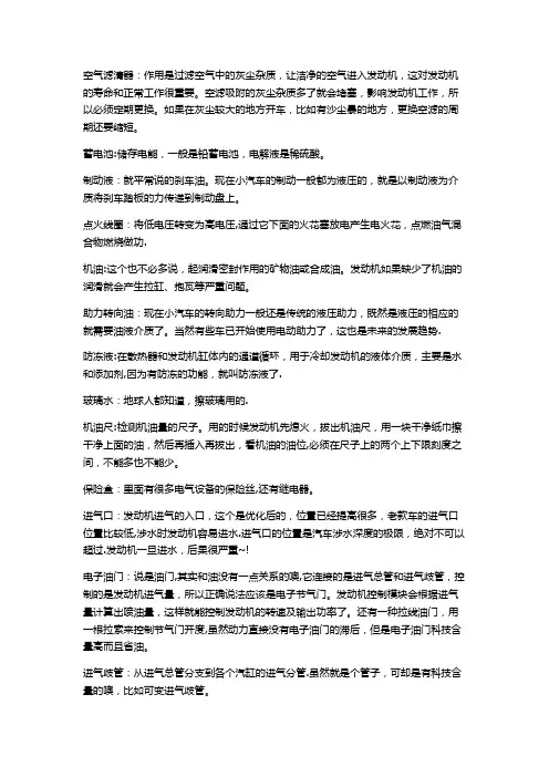 汽车零配件大全【范本模板】