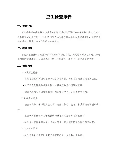 卫生检查报告