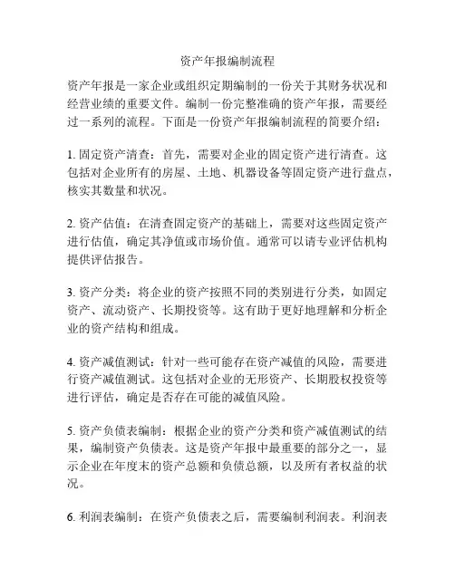 资产年报编制流程