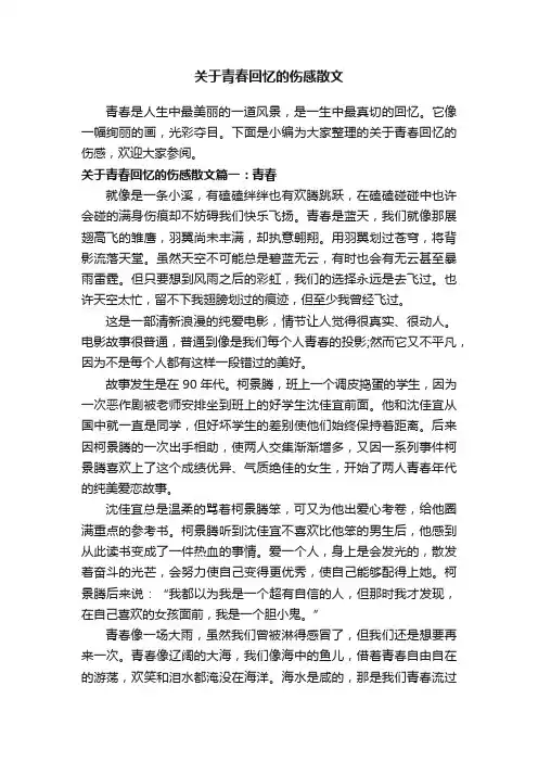 关于青春回忆的伤感散文