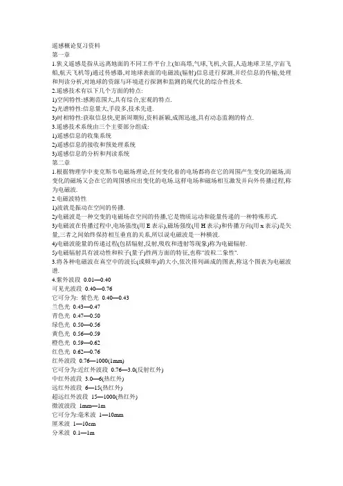 遥感地质学复习资料