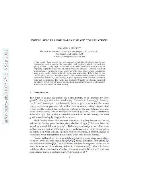 Power Spectra for Galaxy Shape Correlations