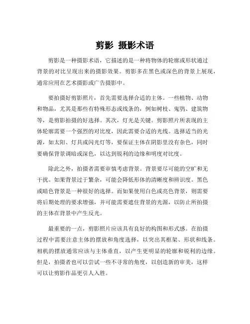 剪影 摄影术语