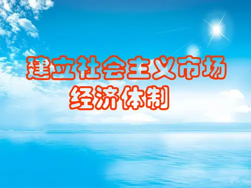 建立社会主义市场经济体制PPT教学课件