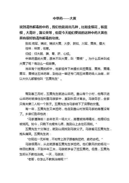 中草药——大黄