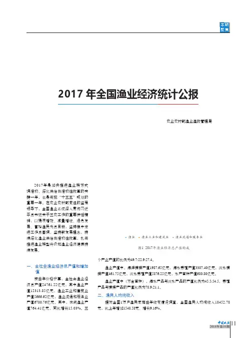 2017年全国渔业经济统计公报