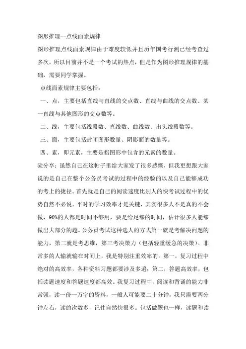 图形推理--点线面素规律