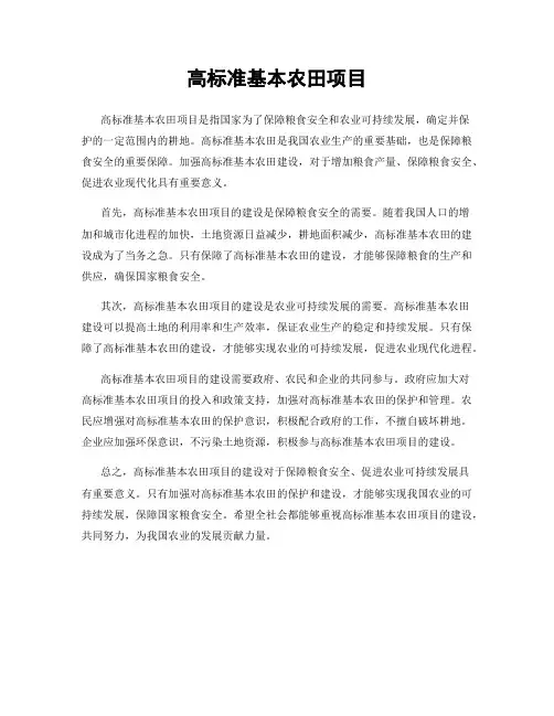 高标准基本农田项目