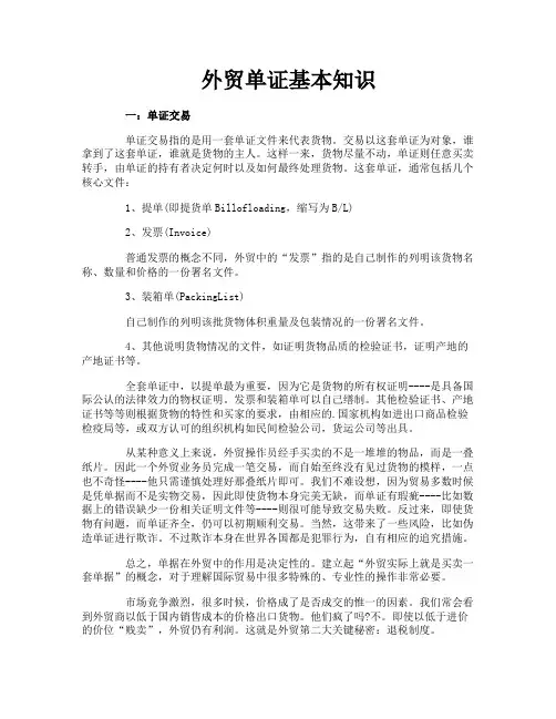 外贸单证基本知识
