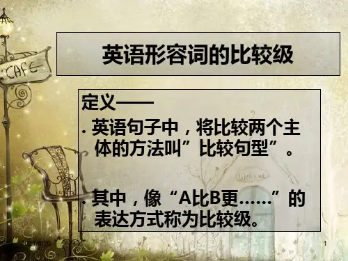 初中英语形容词比较级讲解含具体练习-课件PPT